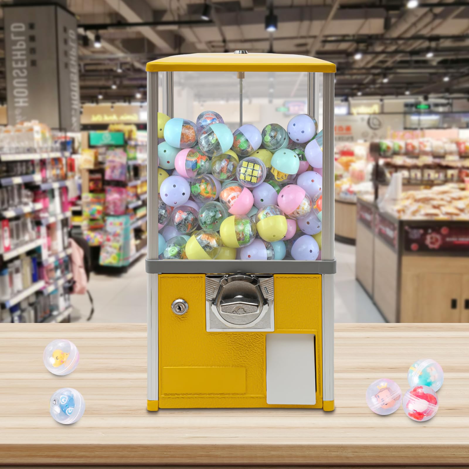 Vending Machine, 25-Cent Commercial Gumball Machine for Kids, Toy Capsule Vending Machine, Candy Machine Dispenser, 11.42'' x 10.24'' x 20.87''