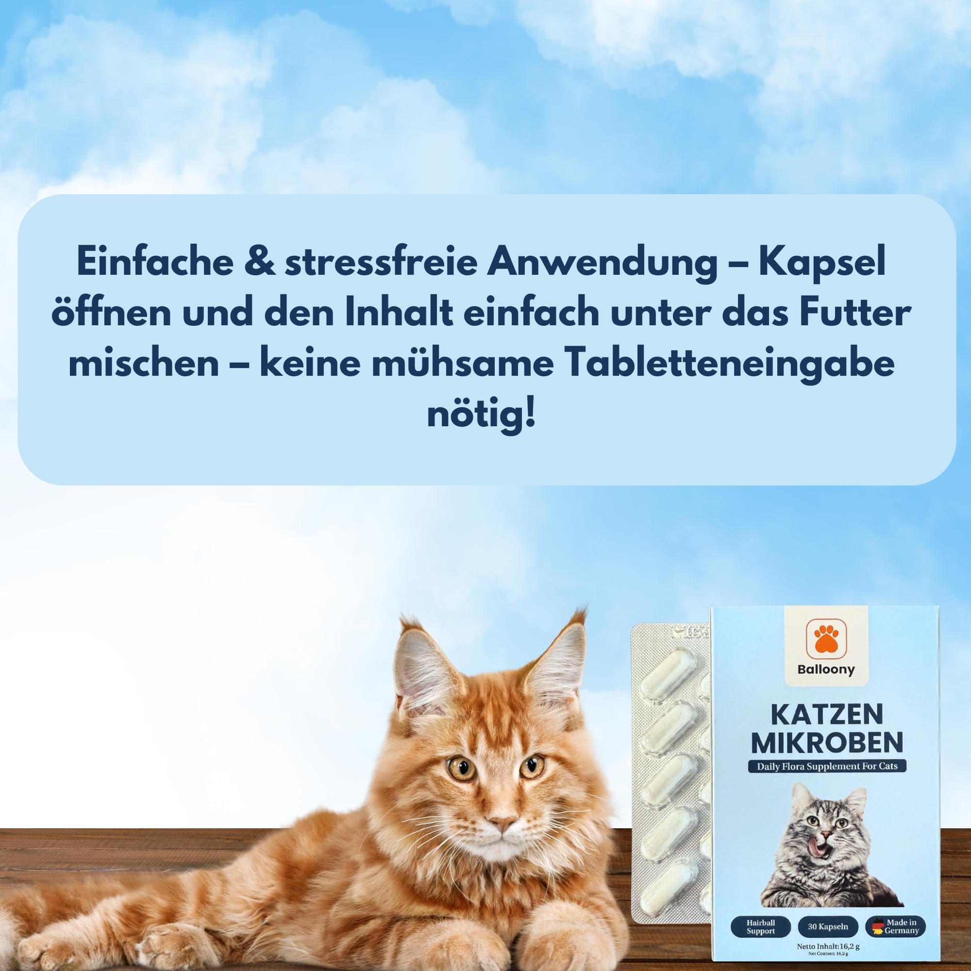 Katzen Mikroben – Premium Probiotika für eine optimale Darmgesundheit 16.2g (30 Kapseln)