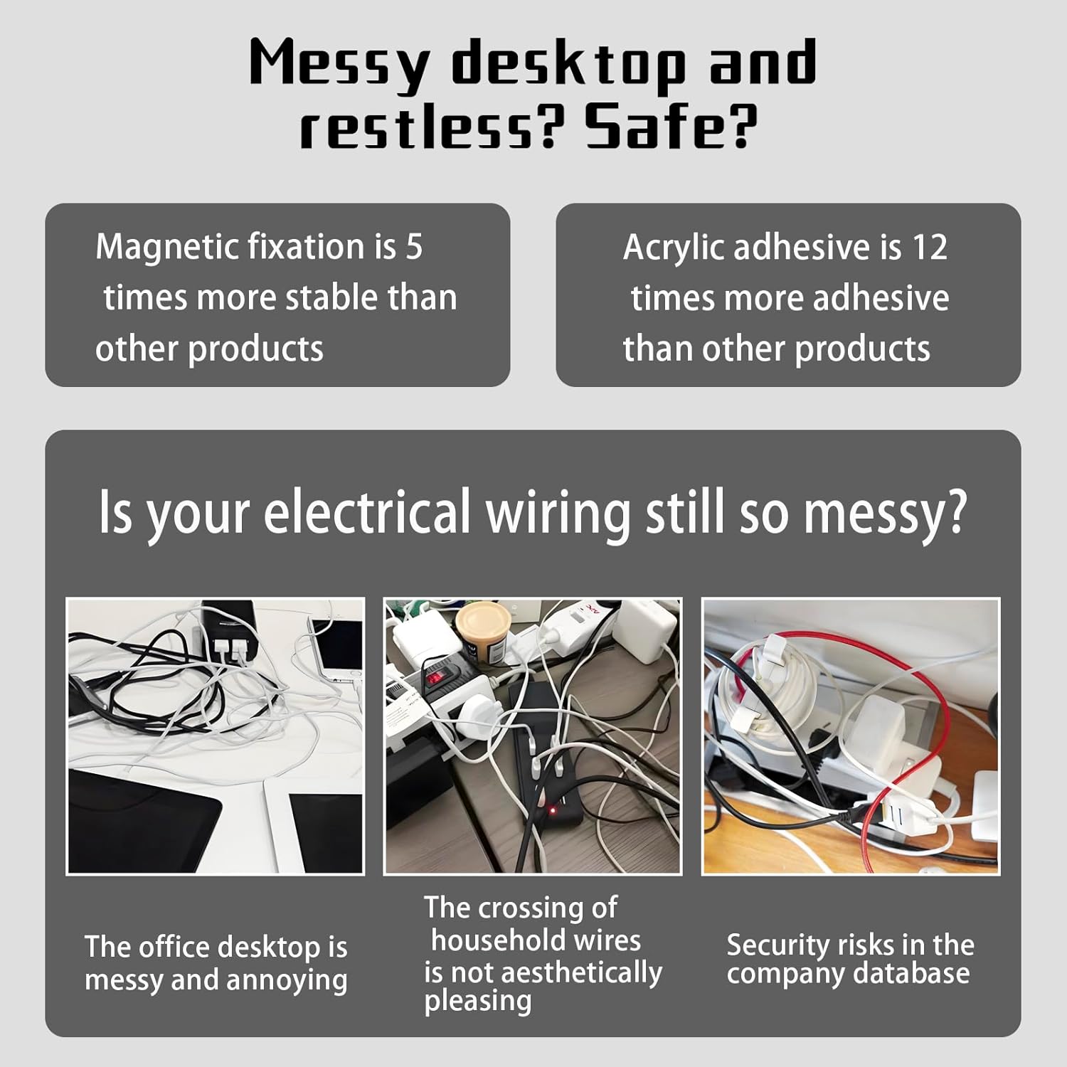 Magnetic Cable Organizer Set, 8 Pcs Easy Adhesion Desk & Wall Mount Holders for Mobile Phones and USB Cables, Perfect for Office, Kitchen, Car, and Bedside Use (Pink) image 2 of 7 B0DBVD56MD