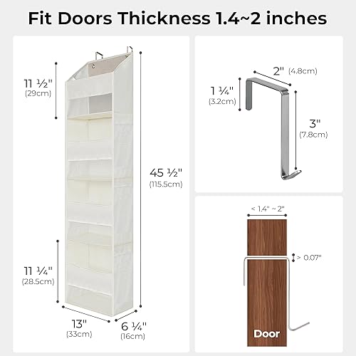 Miniatura 2 de GRANNY SAYS Paquete de 2 organizadores de 4 estantes sobre la puerta, organizador de puerta colgante, organizador de puerta de armario, organizador