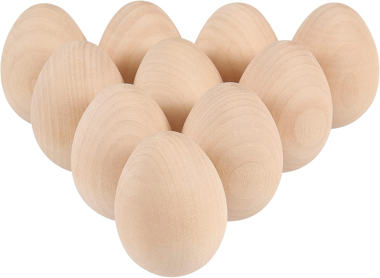 SHEUTSAN 40 Pack 2-1/2 x 1-3/4 Inches Wooden Eggs, Unfinished Wood Easter Eggs for Crafts, Home Decoration