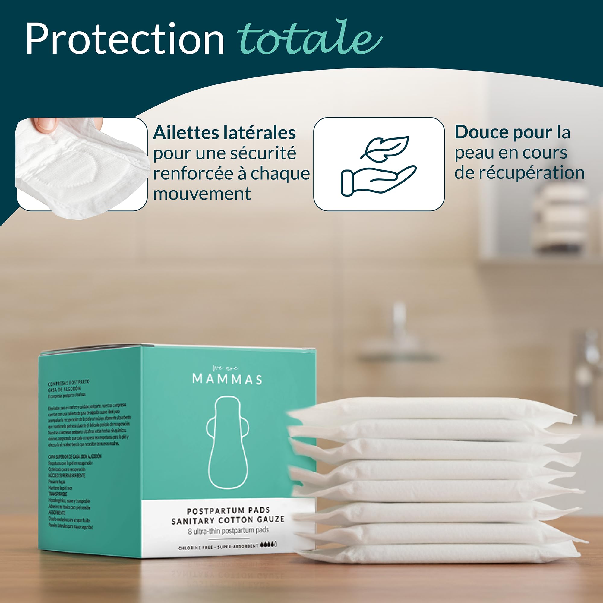 Lot de 16 serviettes post accouchement en coton – Ultra absorbantes, douces et hypoallergéniques – Confort post partum naturel