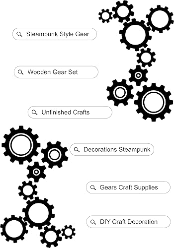 Miniatura 9 de Wooden Gear Set up to 5.9" Unfinished Crafts & Decorations Steampunk Design DIY Paint the Gears Craft Supplies