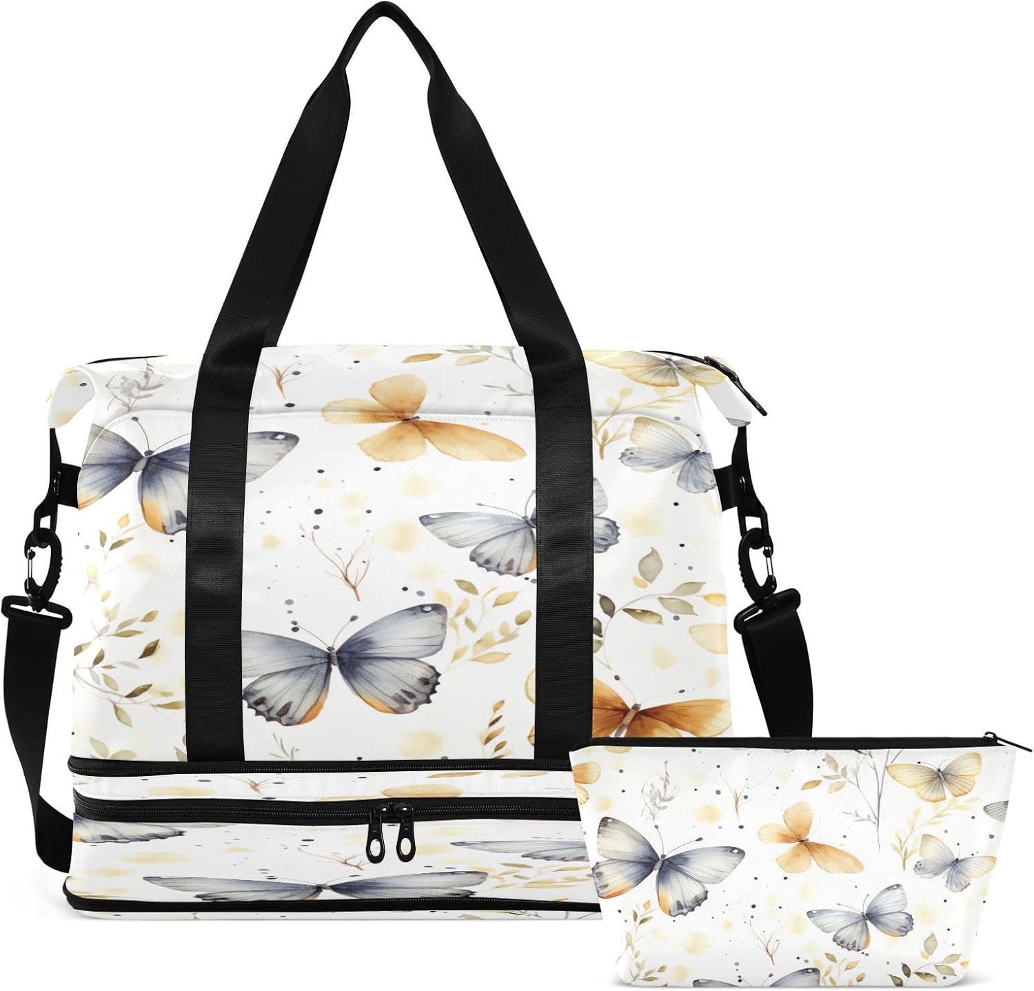Kigai Oil Painting Of City Gym Bag for Women & Men,Waterproof Weekender Overnight Bag with Shoes Compartment Sports Duffel Bag for Gym Yoga Swimming Camping