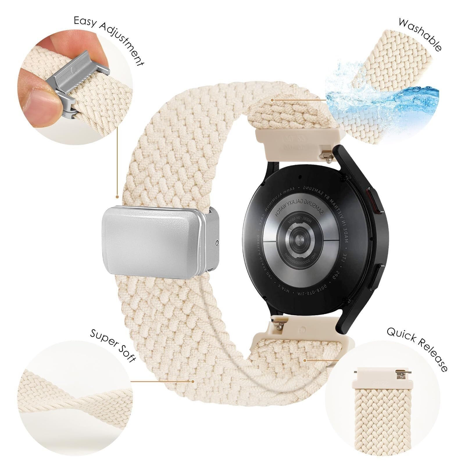 Cinturini in nylon Cinturini per orologi in nylon intrecciato a sgancio rapido Cinturino sportivo di ricambio elastico per uomo e donna 20mm 22mm