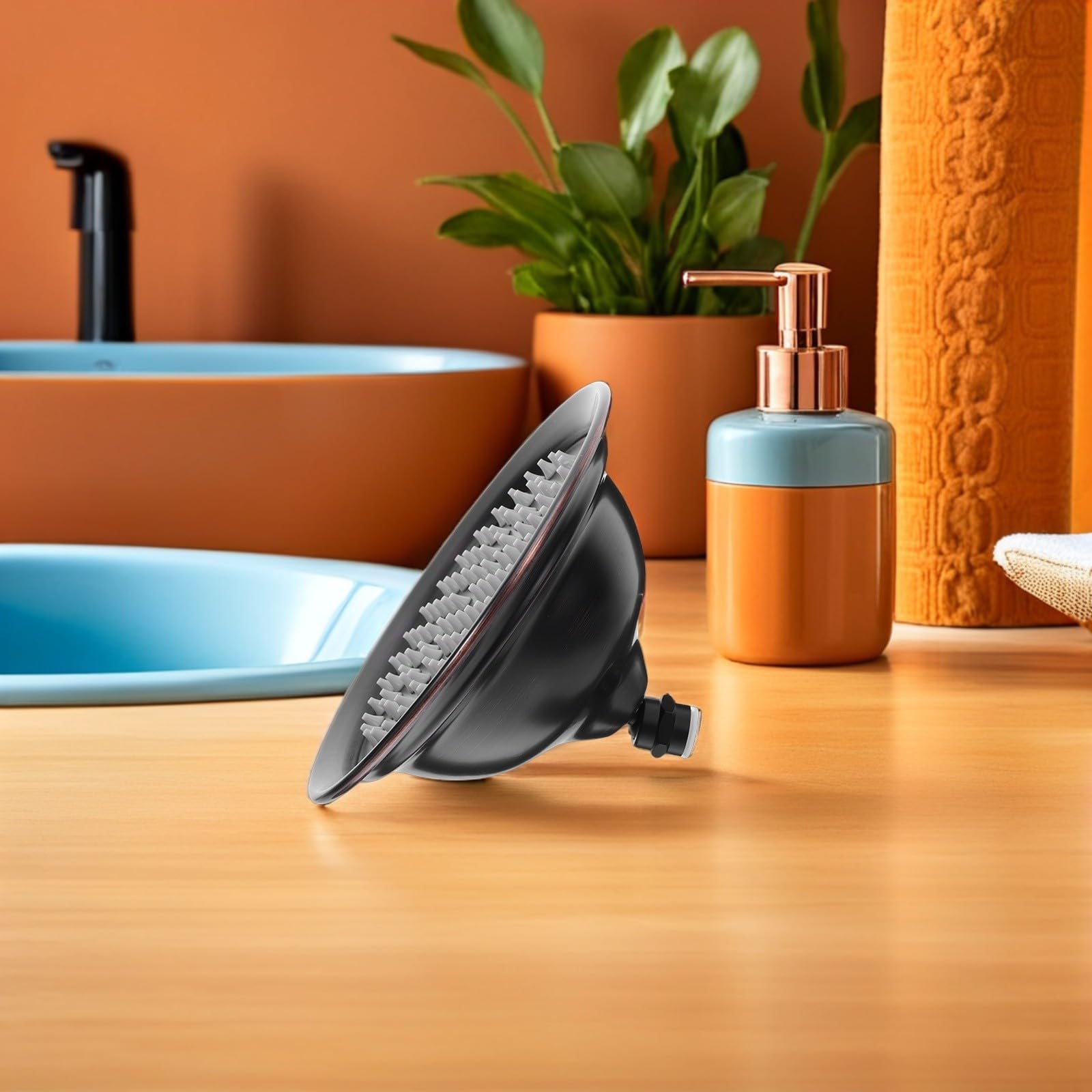 DOITOOL Cabezal de Ducha Vintage de Cobre Diseño Grande en Forma de Campana para Baño, Rociador de Ducha Amplia Cobertura y Estabilidad Estructural, Adecuado para Familias y Uso Matutino