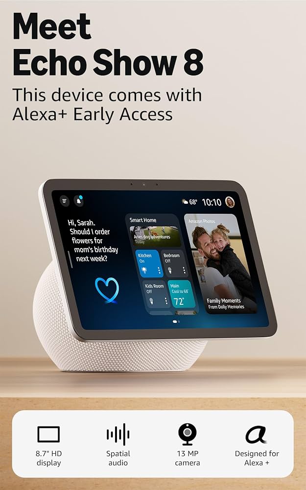 Amazon Echo Show 8 ホワイト Amazon Echo Show 8 (3rd Gen, 2023 Release) - with Spatial