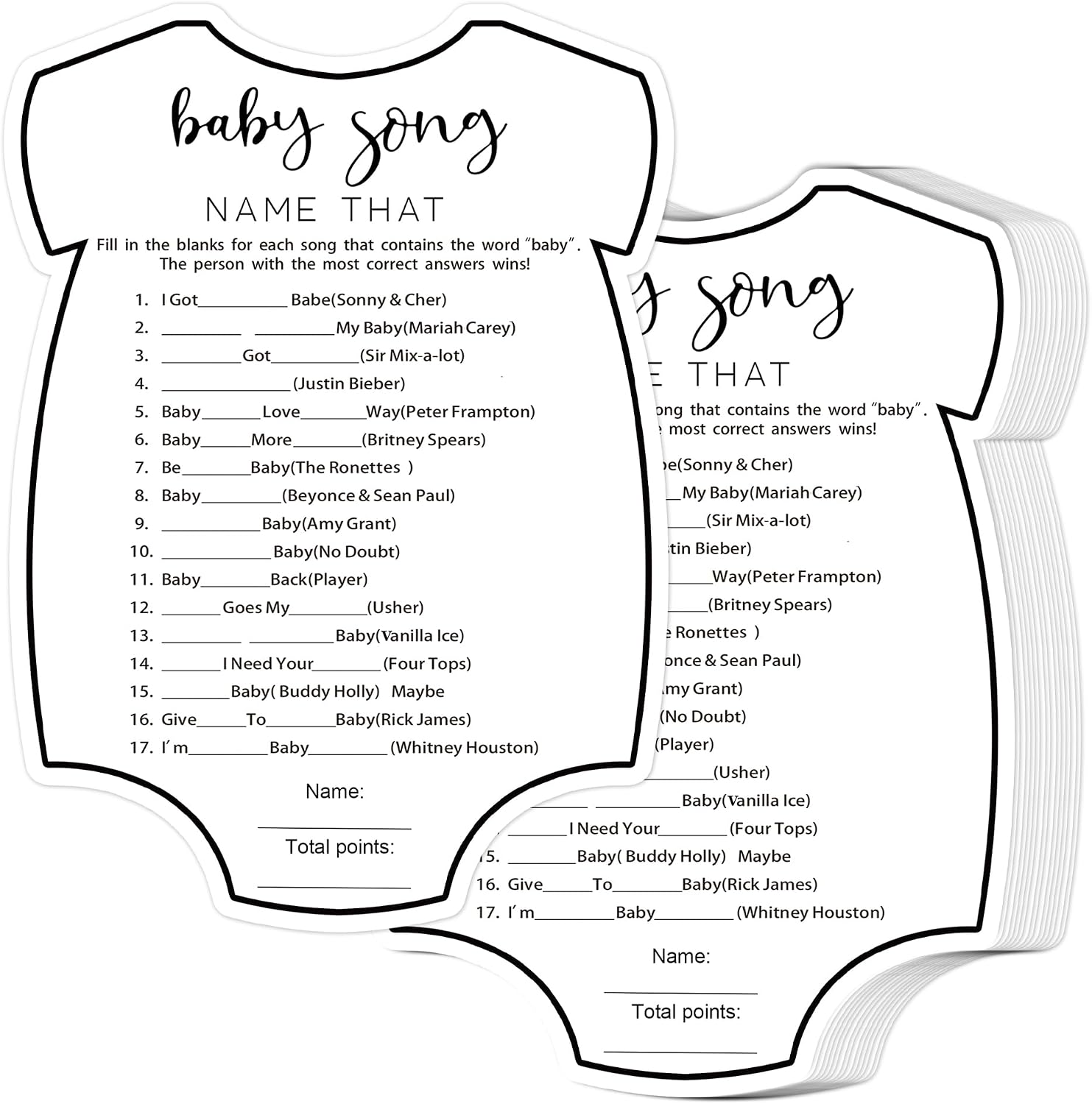 30Pcs Baby Trivia Fun Party Games for Boy or Girl, Baby Shower Party Supplies-Gender Neutral Minimalist Double-Sided With One Answer Card