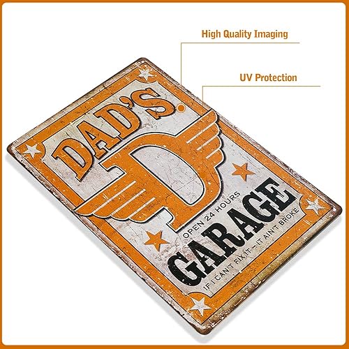 Miniatura 2 de dingleiever - Letrero de metal de lata de garaje de papá, divertido y humorístico para papá