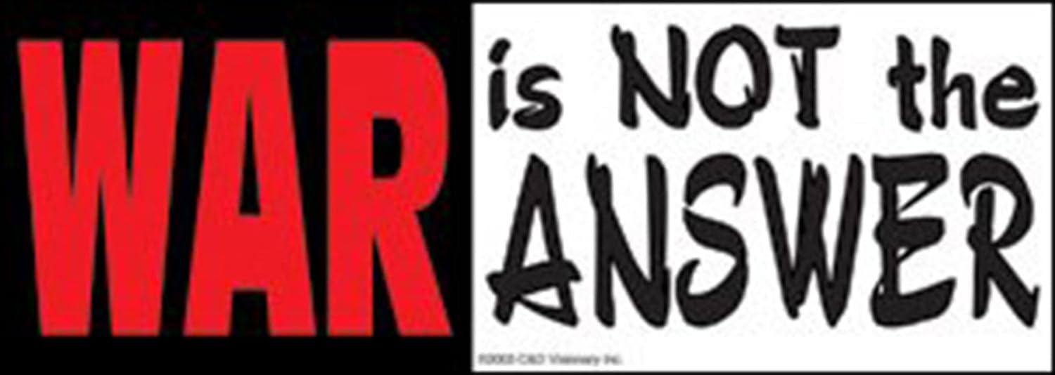 Licenses Products War is Not The Answer, Red, Black and White Sticker