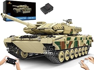 JMBricklayer Tank Building Sets, RC WW2 Military Leopard 2 Tank Model Toy for Adults, Army Tank Construction Vehicle Model Kit, Home Decor History Collectible Military Fan Gifts for Boys Men 61503