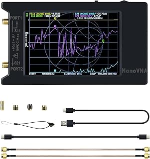 NanoVNA-H4 Vector Network Analyzer Kit 4inch LCD Touch Screen 10KHz-1.5GHz HF VHF UHF Antenna Analyzer Measuring S Parameters, Voltage Standing Wave Ratio, Phase, Delay, SWR,Smith Chart