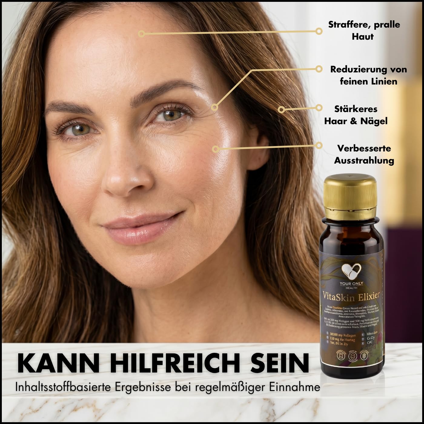 Kollagen Trinkampullen Monatsvorrat - 30 Tage hochdosierter Hyaluronsäure & Collagen Anti Aging Shot mit Q10, OPC, Biotin & Zink - Premium Kollagenhydrolysat Liquid Kur, Made in Germany