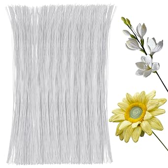 100 Pcs 26 Gauge White Floral Wire for Floral Arrangements