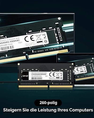 Lexar SODIMM RAM DDR4 8Go, 3200 MHz Ram PC Portable, Mémoire pour Ordinateur Portable SODIMM, 260-Pin SO-DIMM, Mémoire RAM, Memoire Haute Performance - 3