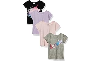 Pleasant Girls' Cute Shirts, Comfy Short-Sleeve Tees in Various Colors - 100% Cotton