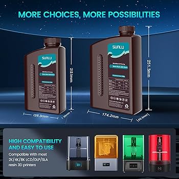 SUNLUレジン　水洗い、ABS樹脂、2KG、ブラック、高速硬化 、1個 Amazon.co.jp: 【アップグレード】SUNLU 水洗いABS樹脂、ABS