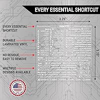 Vista 2 de Synerlogic (5 unidades) Pegatina de atajos de Mac OS, calcomanías de teclado para macOS, hoja de trucos de vinilo laminado para MacBook para laptop