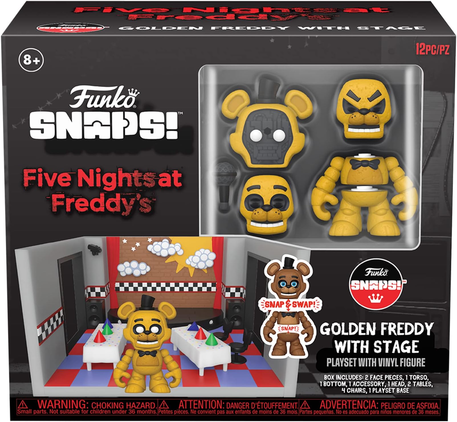Funko Five Nights At Freddy's (FNAF) Snap: Playset - Stage With Freddy Fazbear - Gold - Collectable Vinyl Figure - Gift Idea - Video Games Fans