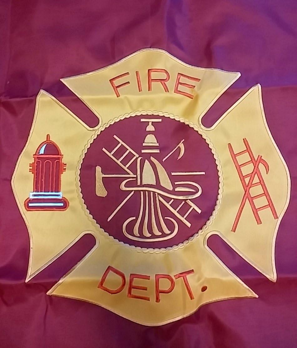 Fire Department 2x3 Foot Flag Double Sided Nylon Embroidered Banner Fire Dept