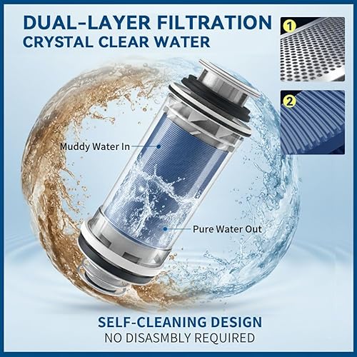 Miniatura 2 de Filtro de agua de sedimentos reutilizable para toda la casa, 40 micras, prefiltro de latón desechable para agua de pozos y ciudades, protección de