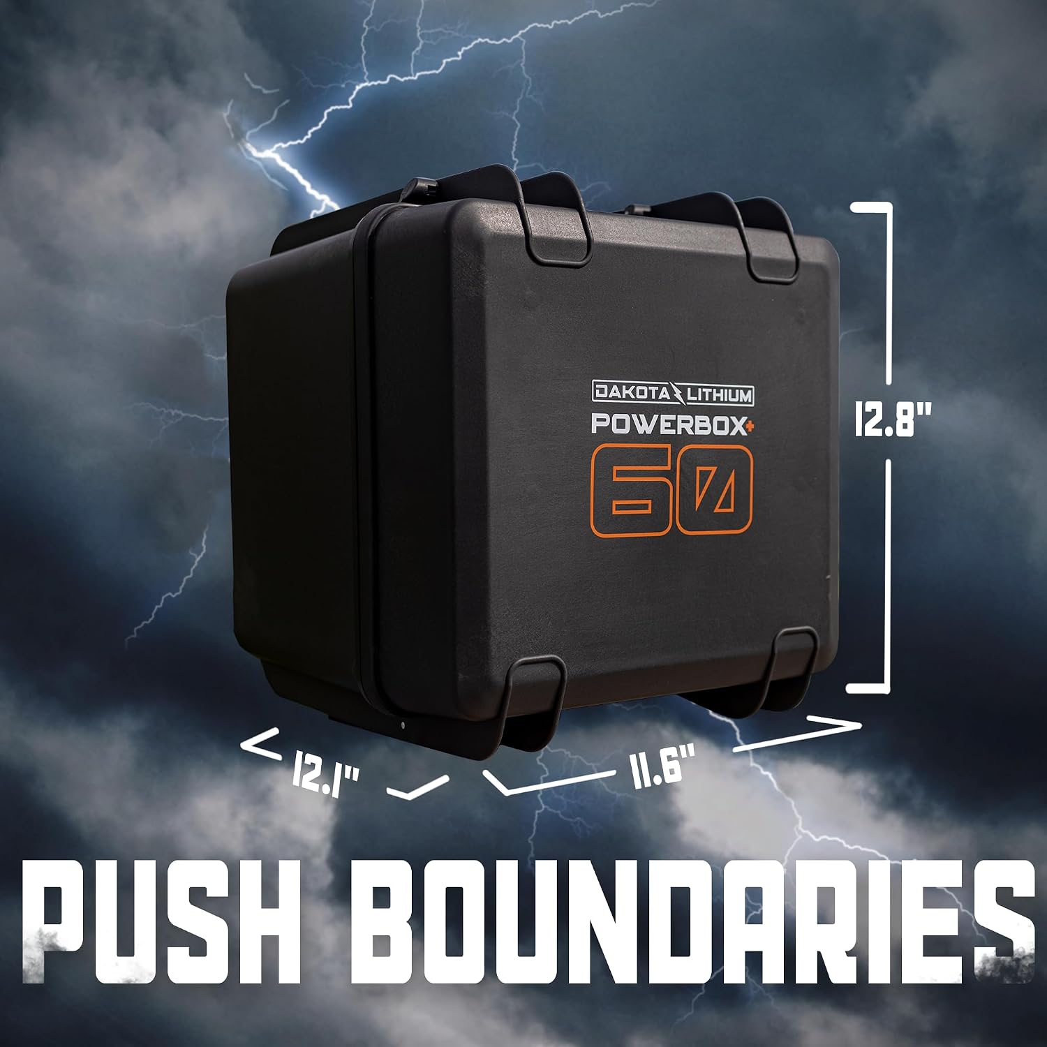 Dakota Lithium PowerBox+ 60 with key dimensions