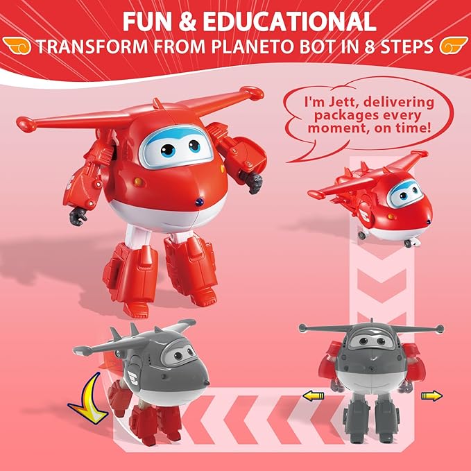 Super Wings Juguetes Transformables Avión Jett 5in 2 en 1 miniatura 3