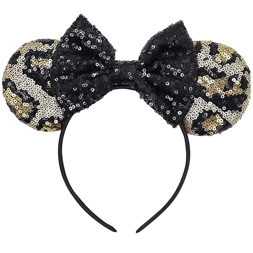 Miniatura 6 de Diadema con orejas de ratón de Minnie de leopardo, decoración de fiesta, diadema de orejas de ratón para disfraz de Halloween, accesorios para el 2