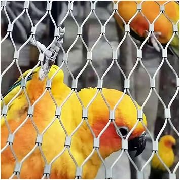 Flexible Stainless Steel Rope Mesh, 304 Stainless Steel Rope Net Safety Netting For Football Field Garden Stairs Fence Balcony High-Altitude Fall Protection Nets  Color 10cm mesh , Size 1x3M3.3X