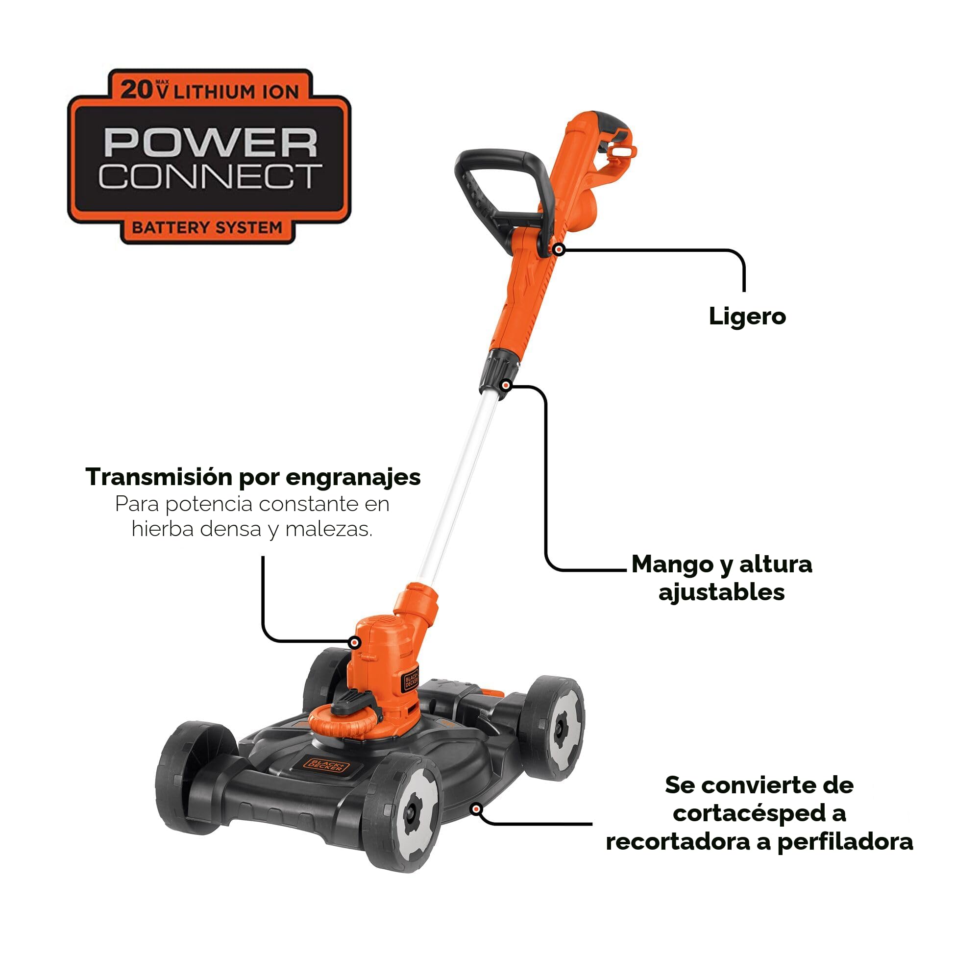 Amazon.com: BLACK+DECKER 3 en 1 Podadora de hierba/de esquina y