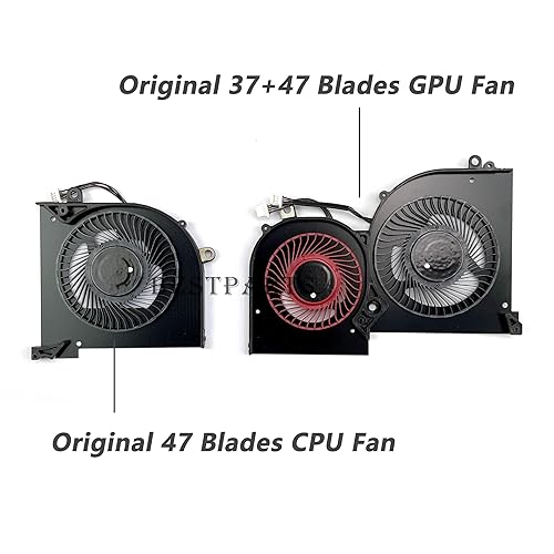 Miniatura 4 de BestParts Nuevo reemplazo original del ventilador de refrigeración de CPU+GPU para MSI GS65 Stealth Thin, PN MS-16Q2 MS-16Q3, 16Q2-CPU 16Q2-G-CCW
