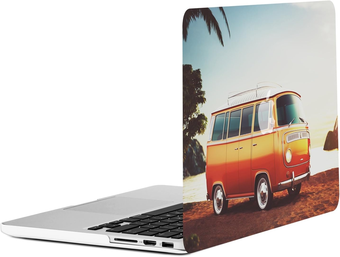 TOP CASE - Retro Series Rubberized Hard Case Compatible MacBook Pro 13" with Retina Display Model: A1425 / A1502 (Release 2012-2015)- Hipster Bus