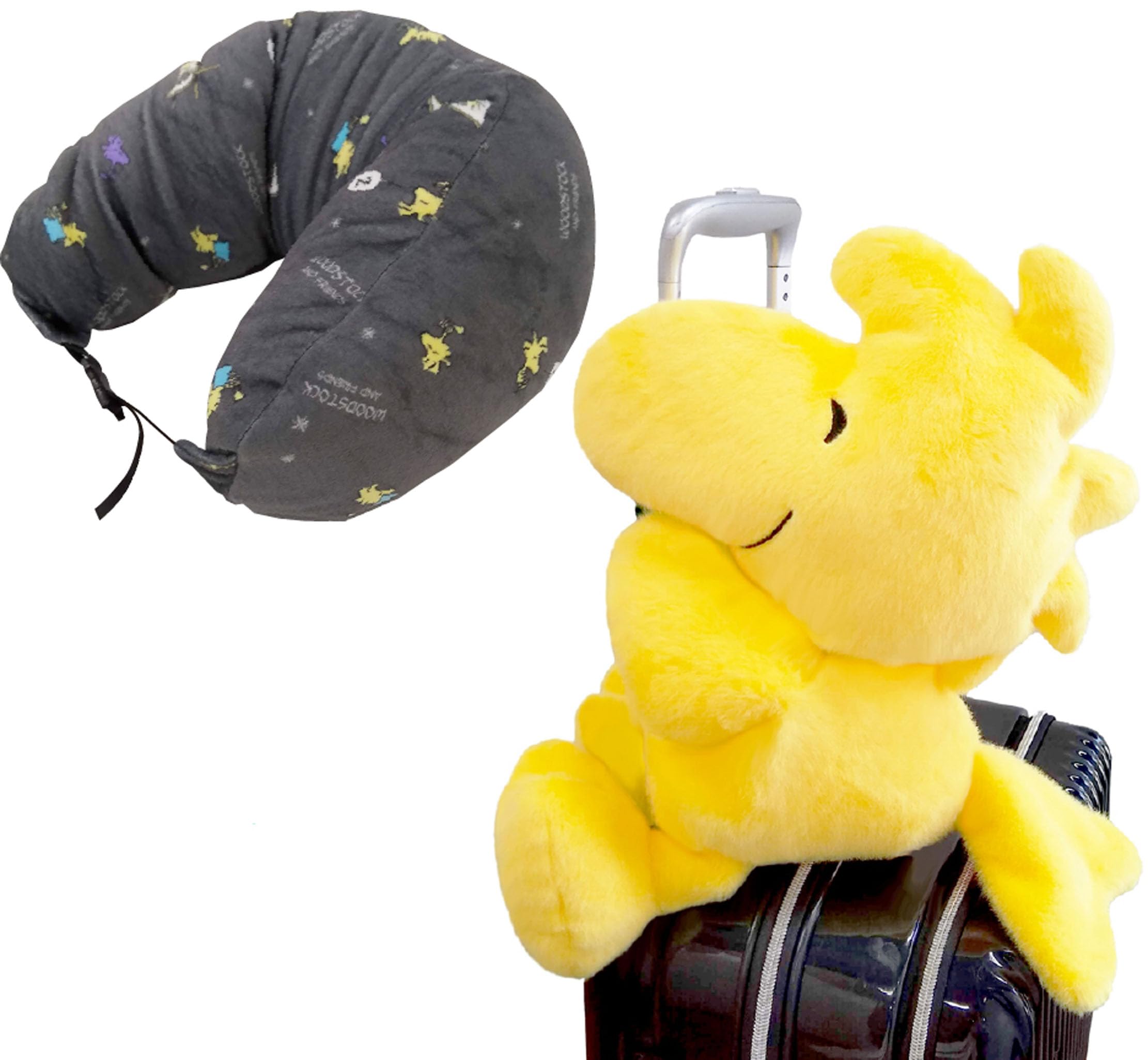 Amazon｜SNOOPY トラベル ネックピロー 空気枕 マイクロビーズ 