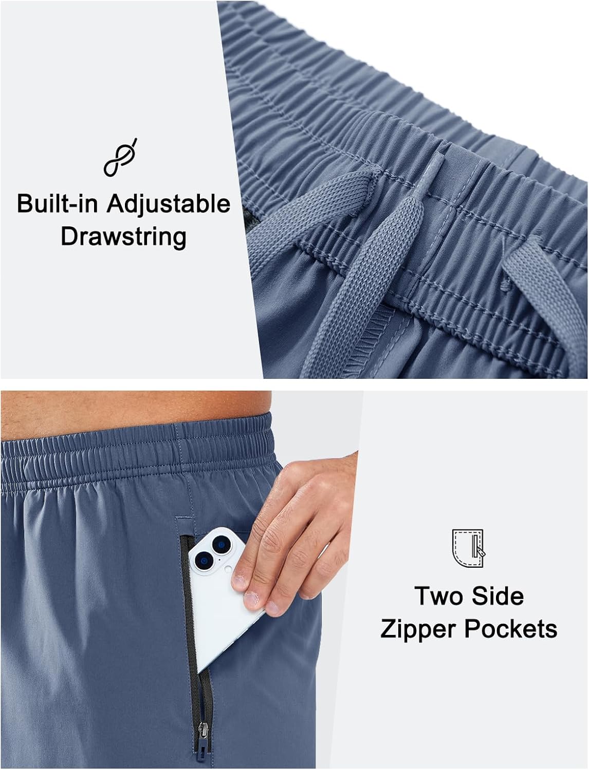 NORTHYARD Men's Athletic Running Shorts Quick Dry Workout Shorts Lightweight Sports Gym Basketball 7"/ 9"/ 5" Hiking Tennis 5" inseam Medium Federalblue image 4 of 5 B0DYDSMC21