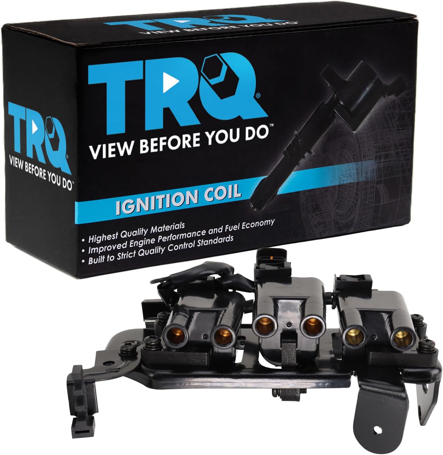 TRQ Ignition Coil Compatible with 2001-2006 Hyundai Santa Fe 2003-2008 Tiburon