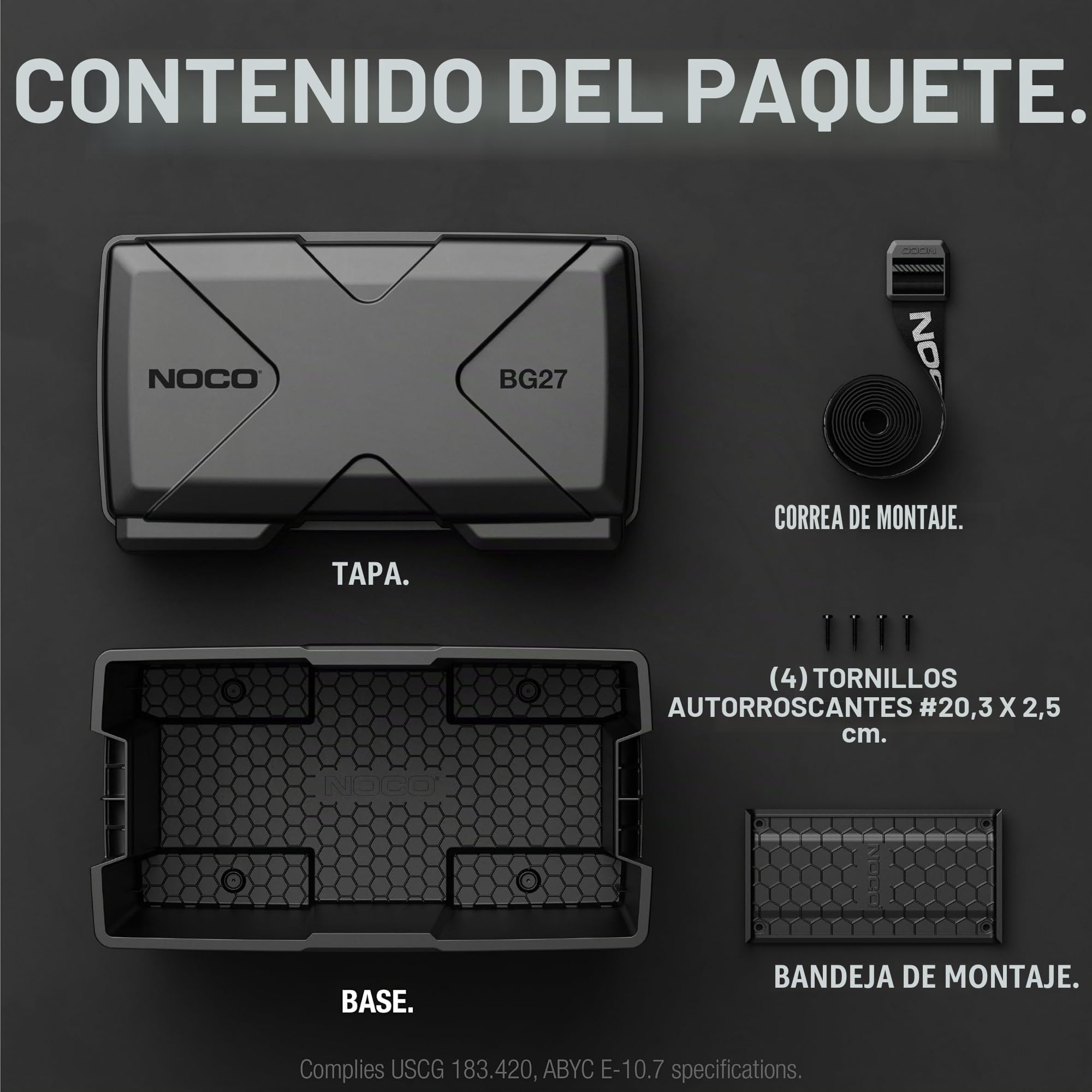 NOCO Snap-Top BG27 Caja de batería, grupo 27, caja de batería de 12 V para baterías marinas, automoción, RV, barco, cámper y remolque de viaje