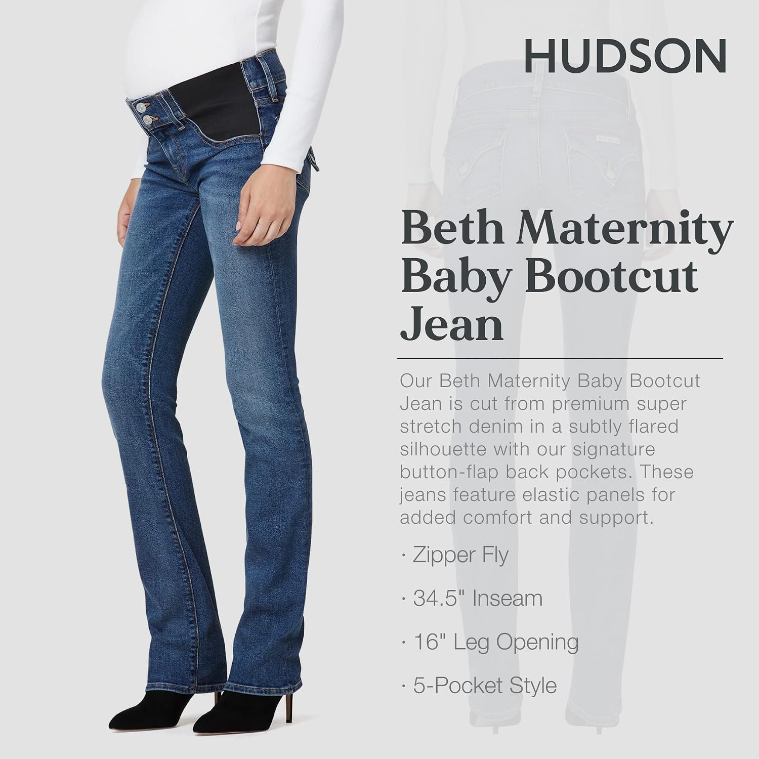 HUDSON Women's Beth Baby Bootcut Maternity Jean