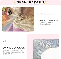 Vista 5 de Fitted Crib Sheets Rainbow Alpaca Balloon Mini Crib Sheets for Boy & Girl Toddler Mattress Sheets Playard Sheet 21216225