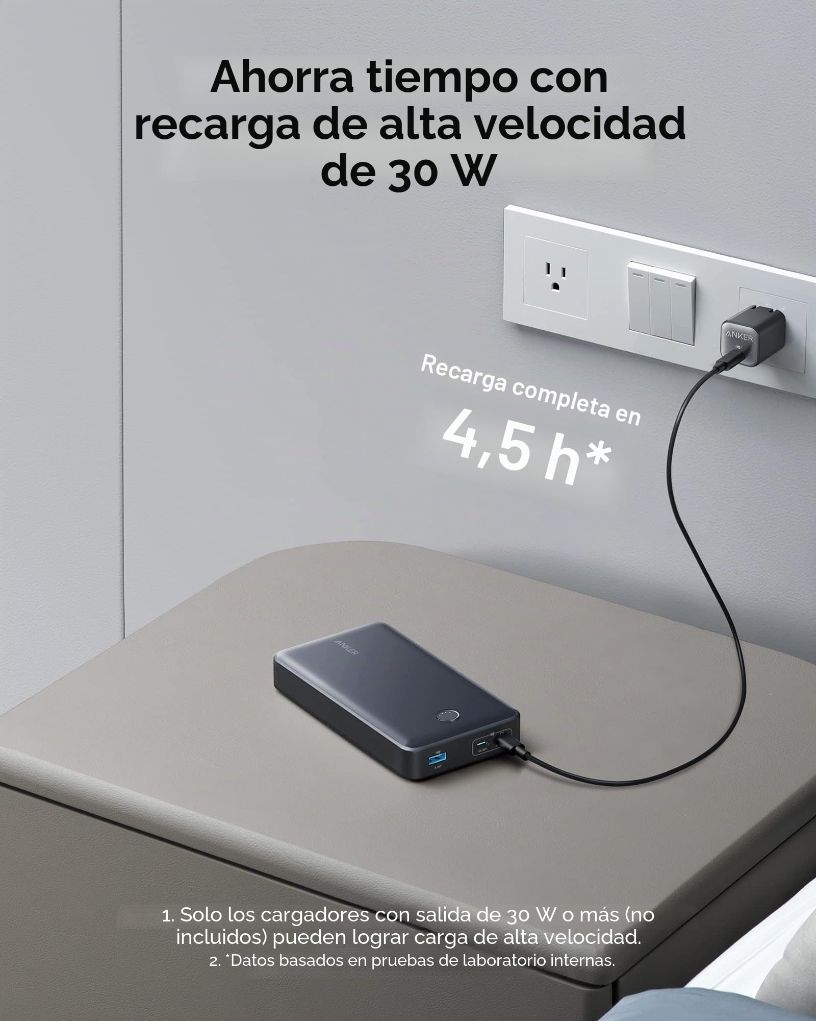 Anker Powerbank 537 (PowerCore 24K para portátiles), 24.000mAh 65W