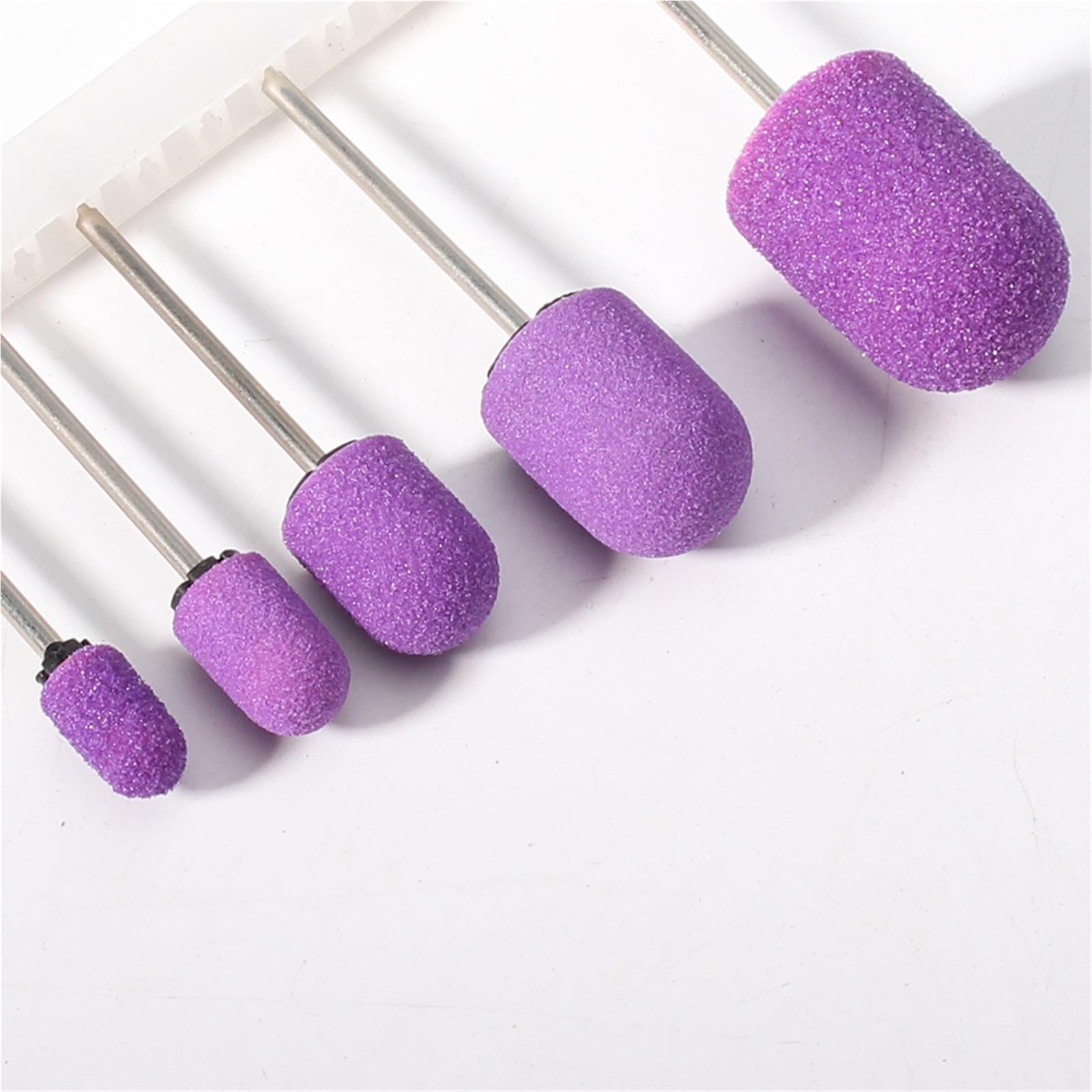 Fresas Torno Para UñAs 50 Uds. Purper taladro de uñas tapas lijado pedicura cortador fresado goma giratorio quitar manicura eléctrica para Manicura(5x11mm-180)
