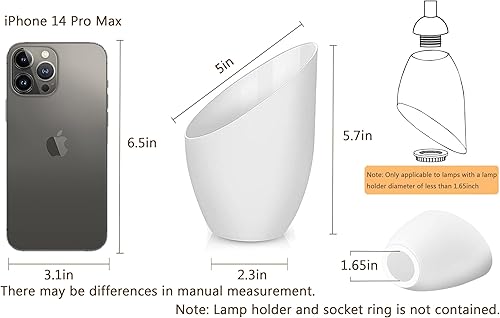 Miniatura 6 de Paquete de 2 pantallas de plástico, 5.7 pulgadas de alto, 4.1 pulgadas de diámetro, adaptador de 1.65 pulgadas, pantalla de plástico de repuesto