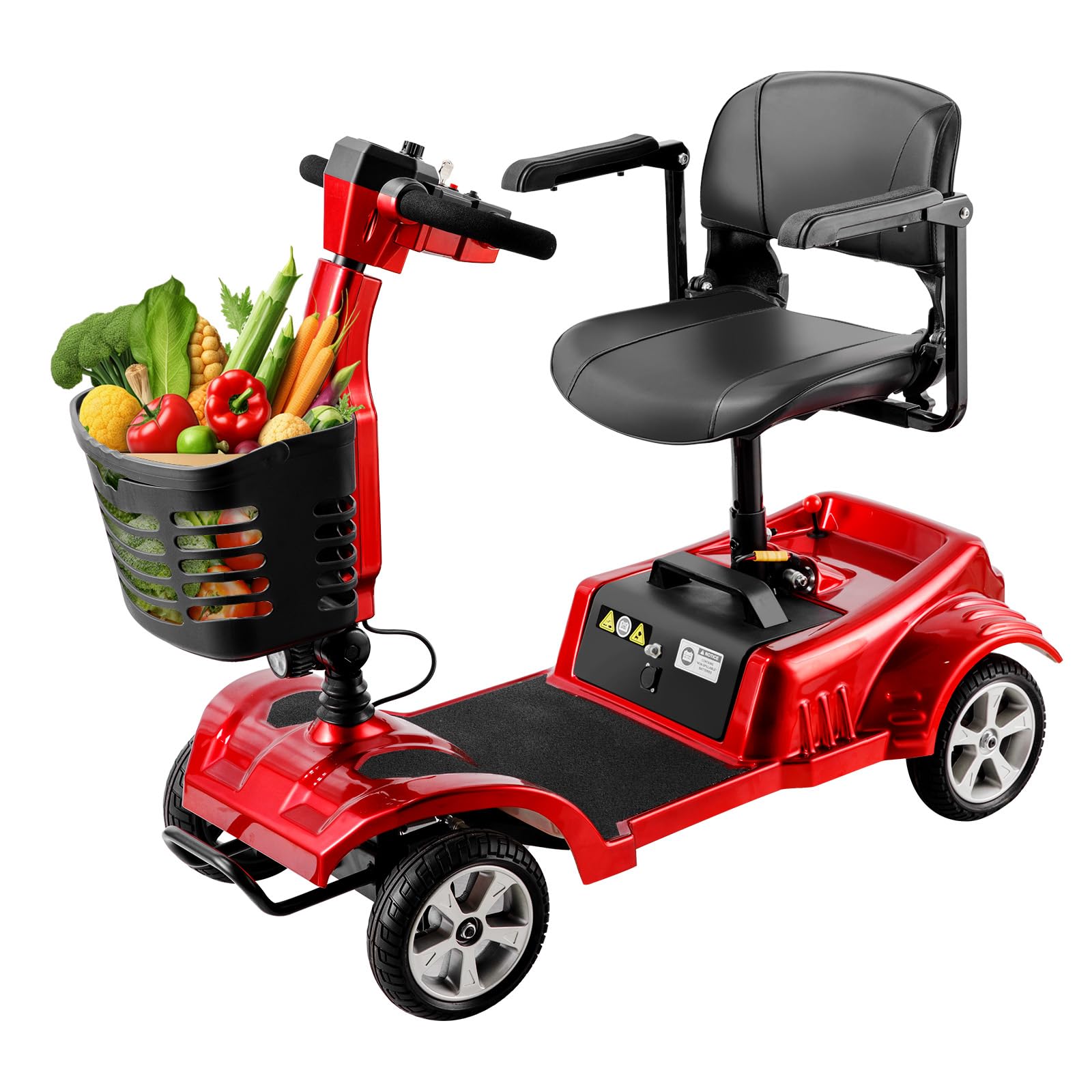 Z02 Véhicule de Mobilité Électrique Pliable et Léger pour Adultes, 4 Roues Trottinette Électrique Adulte avec Siège, Autonomie 20KM, Conçu pour Personnes à Mobilité Réduite et Handicapés (Rouge)