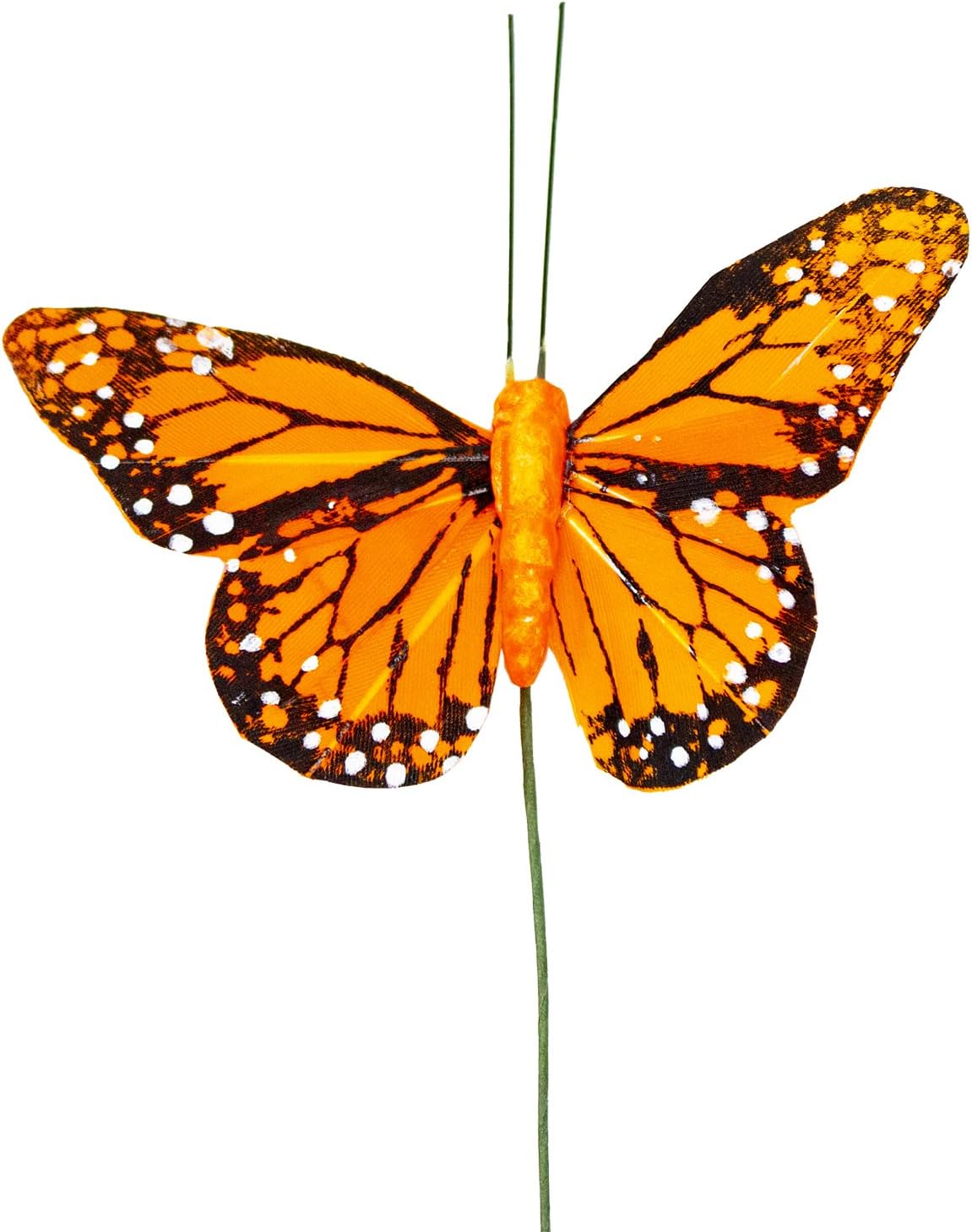 Berfutall- Monarch Butterfly Decor, Feather Butterfly Decorations Set of 12 with Wire, 3", S/6 Color……