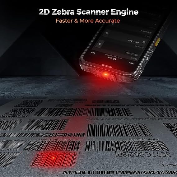 Inventory Barcode Scanner Android Barcode Scanner with 5.5 Inch Full Screen,Android 13 PDA Handheld Scanner 1D/2D QR PDA Scanner 4G WiFi Rugged for Inventory Warehouse