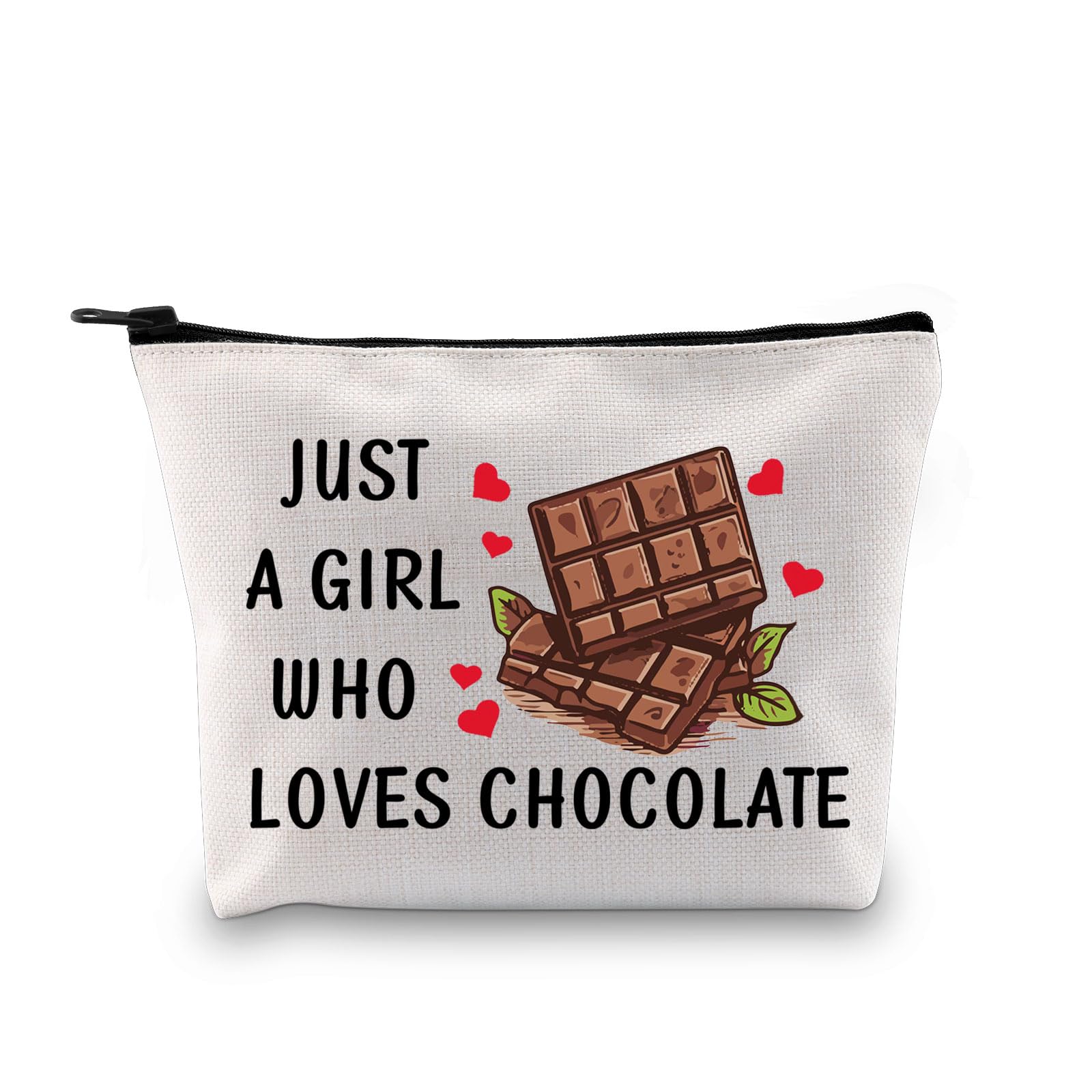 G2TUP Chocolate Lover Gift Who Loves Chocolate Makeup Bag Candy Lover Cosmetic Bag Chocolate Fan Merch (Loves Chocolate MB)