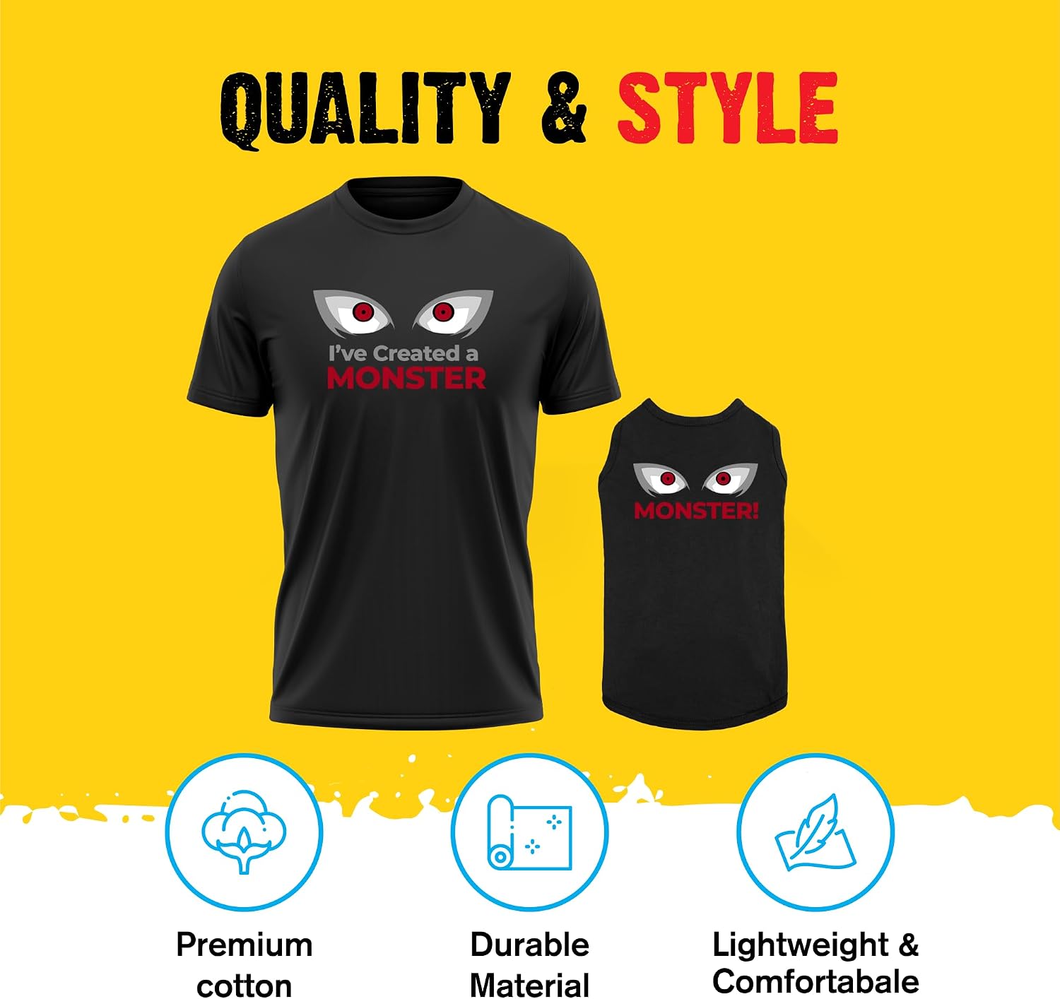APPARELYN Dog and Owner Matching Clothes - A Monster Pet & Owner Matching Outfits with Owners - Soft Pet Clothes - Set of 2