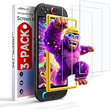 JSAUX 3-Pack Screen Protector for Nintendo Switch 2 2025, Ultra HD, 9H Hardness, Scratch Resistant, Full Screen Coverage, Easy Installation with Mounting Frame, Protective Accessories