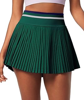 Ewedoos Pleated Tennis Skirt with Shorts Seamless High Waisted Skirt for Women Golf Athletic Skirt Skorts with Pocket