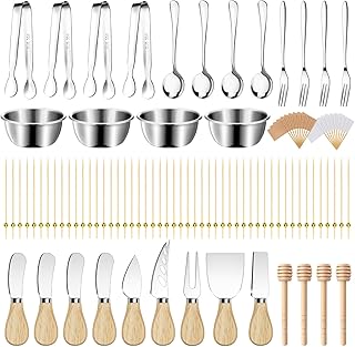 169 Pcs Charcuterie Boards Accessories Charcuterie Utensils Cheese Butter Spreader Knife Set Small Serving Tongs Forks and Spoons Dipping Bowls Honey Dipper Toothpick Flags Cocktail Picks