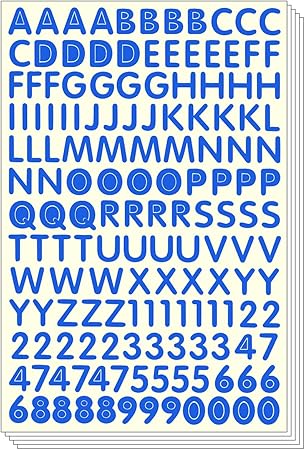 amazon com primary character alphabet numbers letters stickers peel decorative label pack of 5 sheets blue